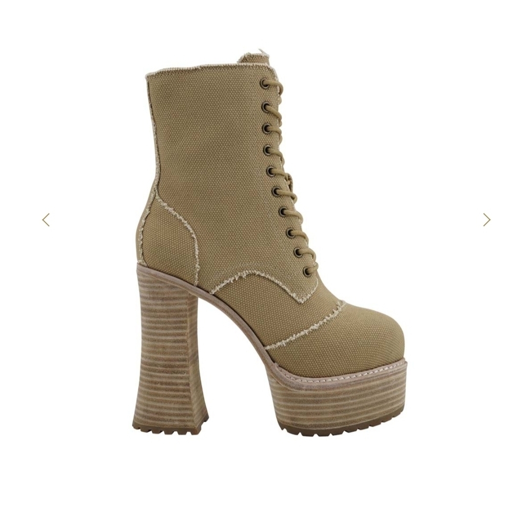 Zigi Jhanny Tan Lace-Up Platform Boots Size 9